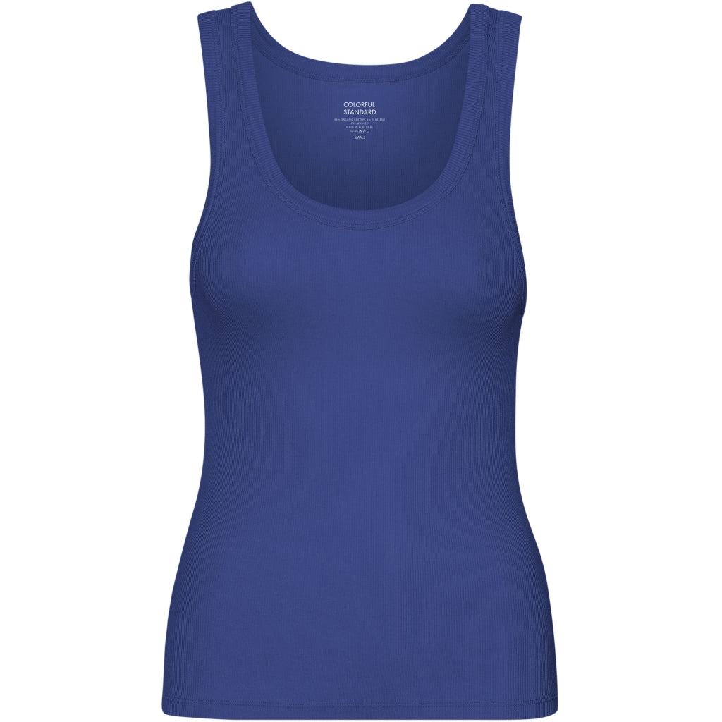 Organic Rib Tank Top Marine Blue