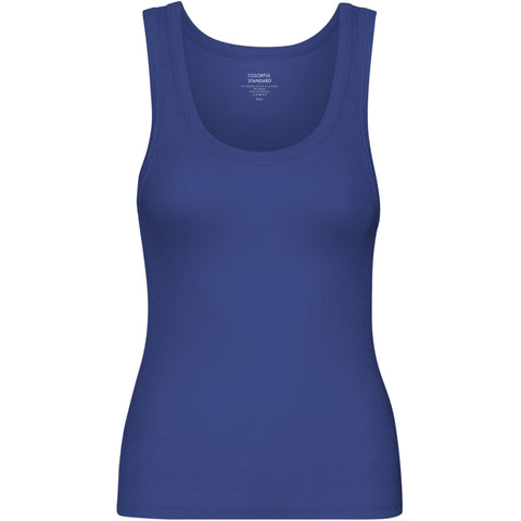 Organic Rib Tank Top Marine Blue