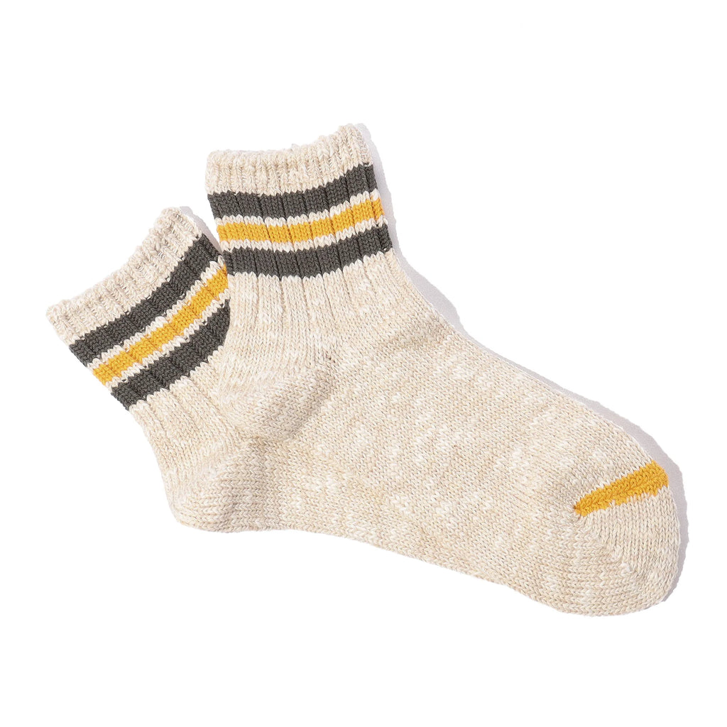 Short Slub Quarter Socks Beige