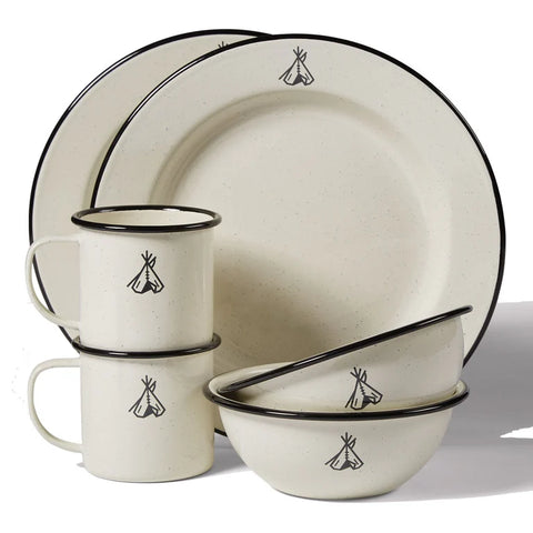 Camp Enamelware Set Of Two Ivory