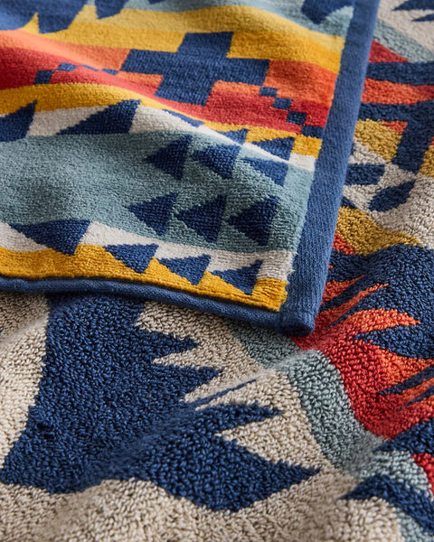 Jacquard Beach Towel Nehalem Navy