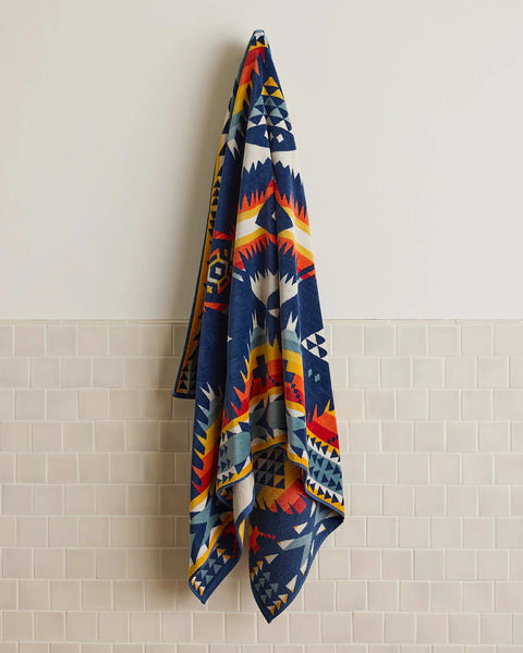 Jacquard Beach Towel Nehalem Navy