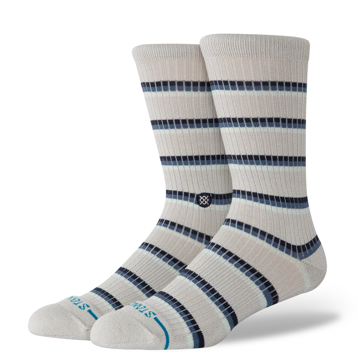 Multistripe Ribbed Crew Grey