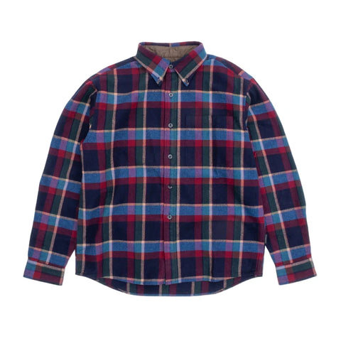 Lined Collar Shirt Blue / Red Plaid