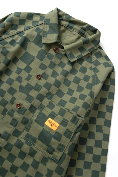Drill Printed Front Of House Olive Checker