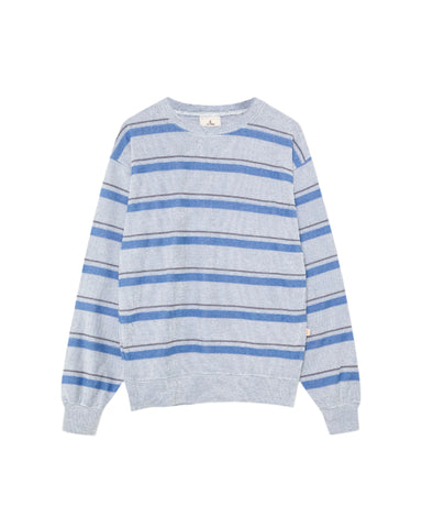 Xavier Classic Sweatshirt Azure Stripes Terry