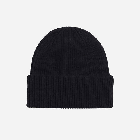 Merino Wool Beanie Deep Black