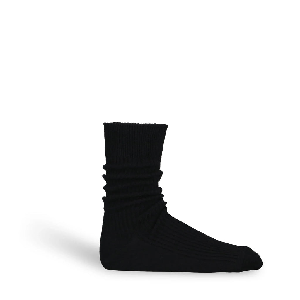 Superior Rib Sock Cashmere Cotton Black