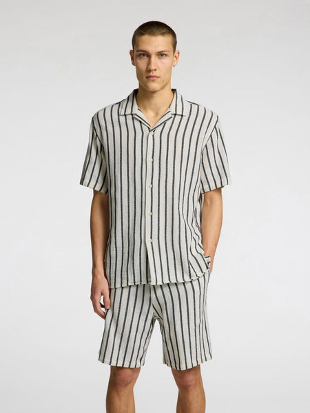 Sal Resort Shirt  Egret Navy