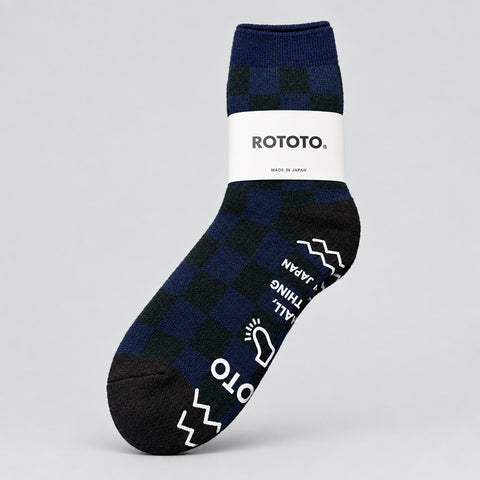 Pile Room Socks Checkerboard Navy / Charcoal