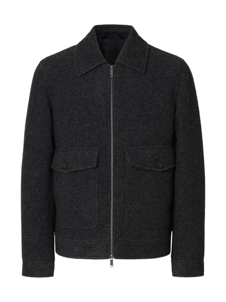 Jakob Wool Blend Jacket Grey Melange
