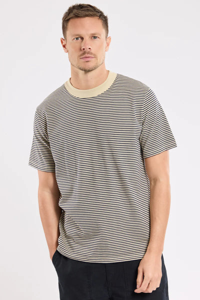 Heritage Striped T-Shirt Gravel / Marine Deep