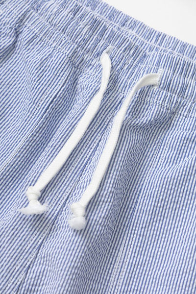 Seersucker Chef Shorts Navy Stripe