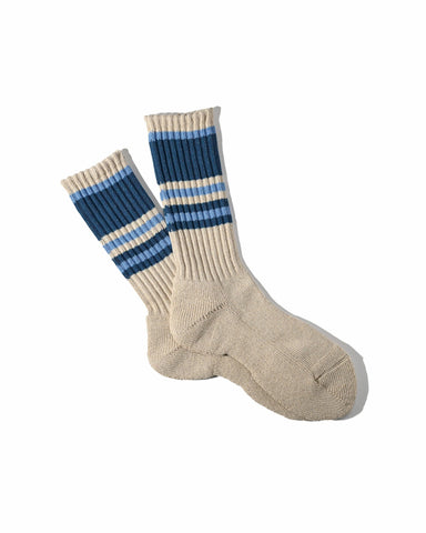 Hemp Random Line Pile Crew Blue