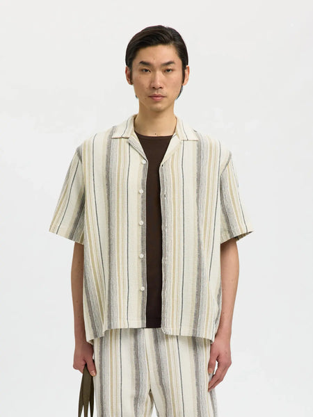 Cal Resort Shirt Egret Brown Multi