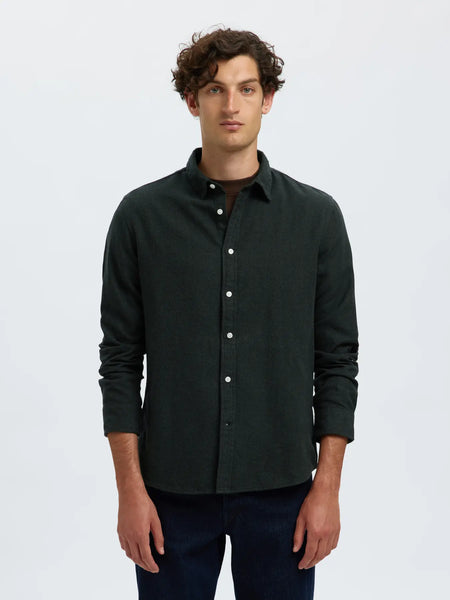 Noah Brushed Twist Shirt Forest Night