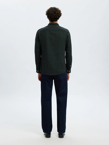 Noah Brushed Twist Shirt Forest Night