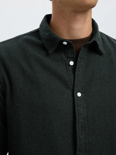Noah Brushed Twist Shirt Forest Night