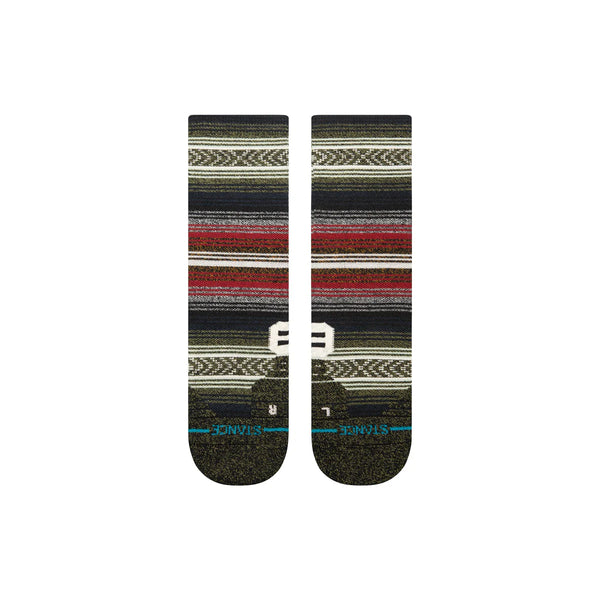 Mid Wool Crew Sock Black Red
