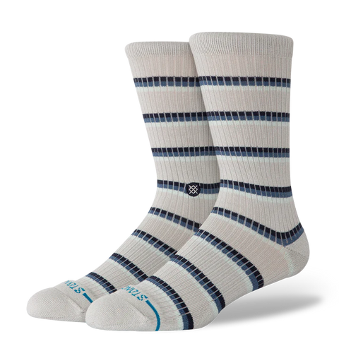 Multistripe Ribbed Crew Grey