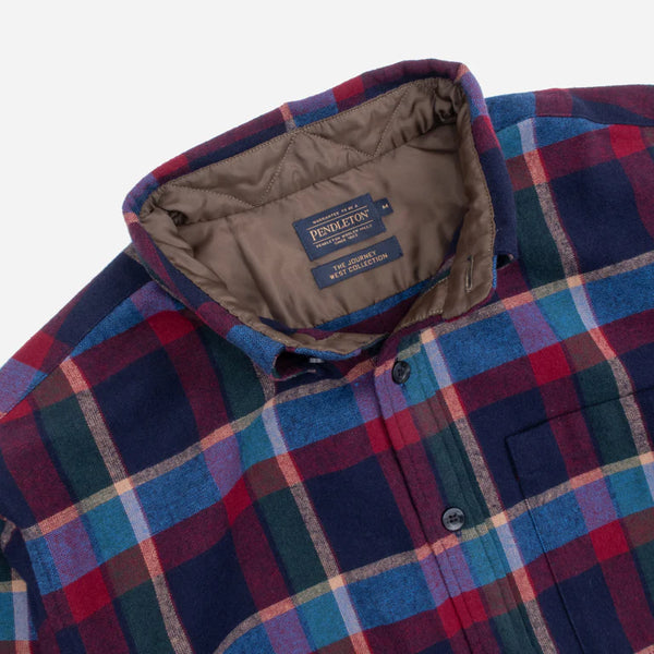 Lined Collar Shirt Blue / Red Plaid