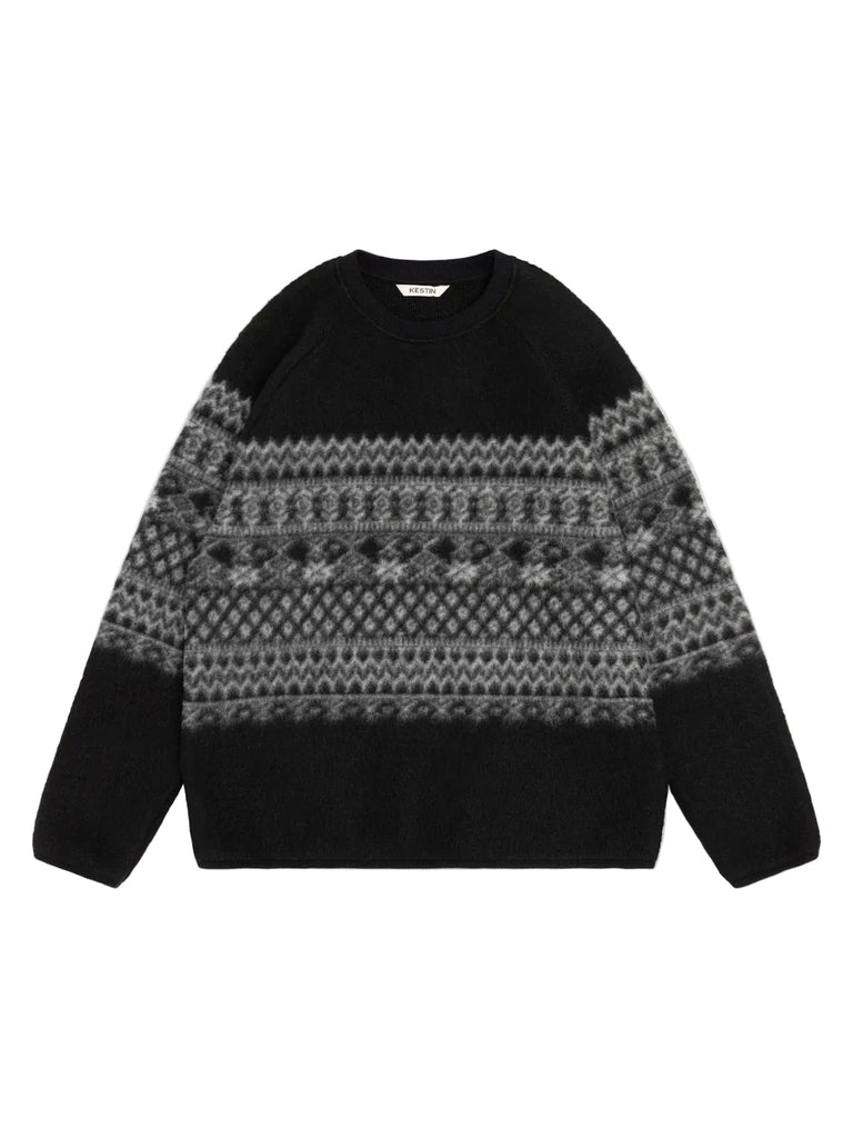 Junction Crew Black Fairisle Fleece