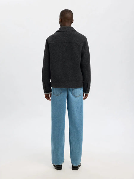 Jakob Wool Blend Jacket Grey Melange