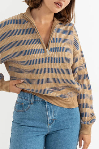 Estelle Quarter Zip Striped