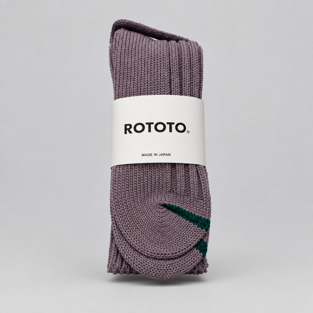 Chunky Ribbed Crew Socks Smoke Purple