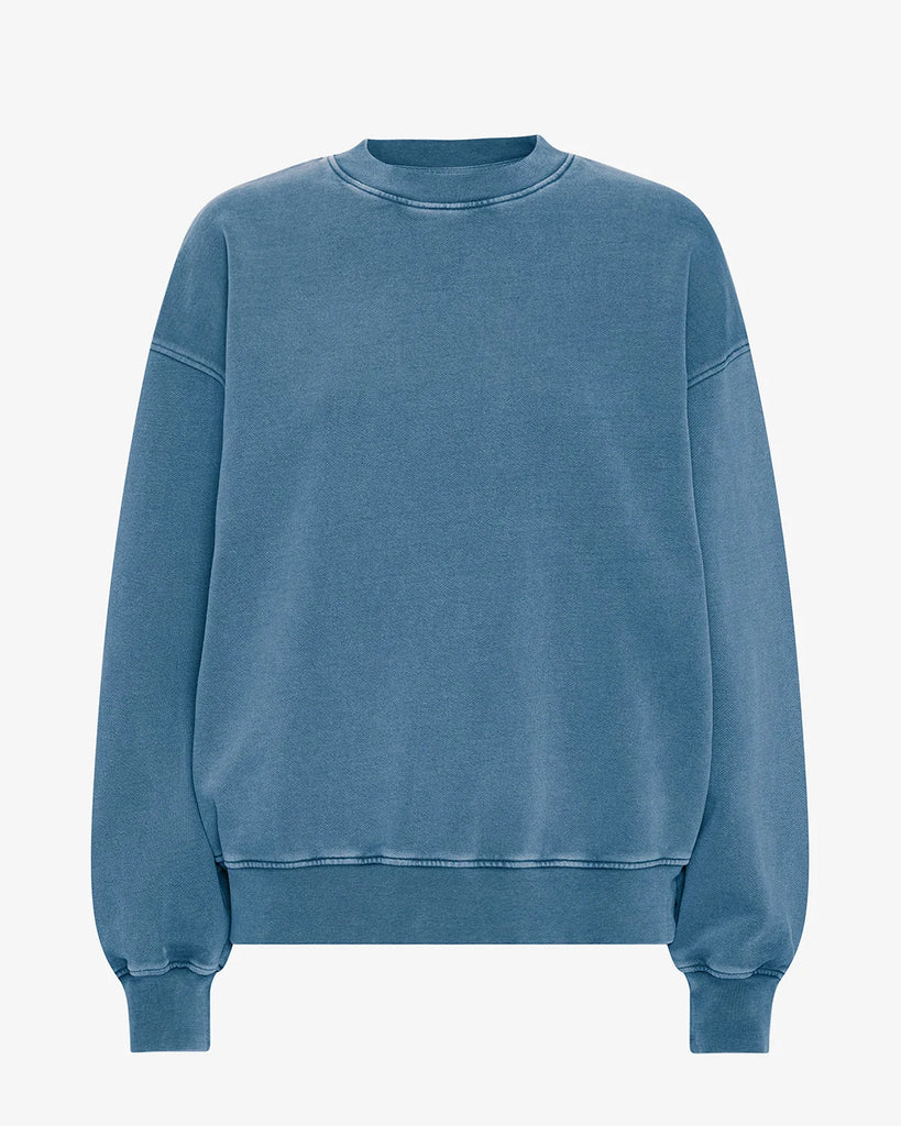 Organic Oversized Crew Faded Indigo