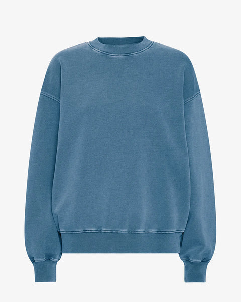 Organic Oversized Crew Faded Indigo