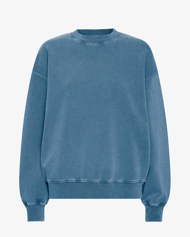 Organic Oversized Crew Faded Indigo