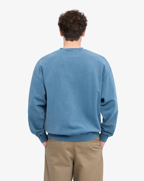 Organic Oversized Crew Faded Indigo