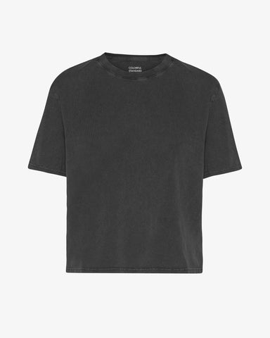 Organic Boxy Crop Tee Faded Black