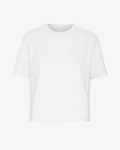 Organic Boxy Crop Tee Optical White