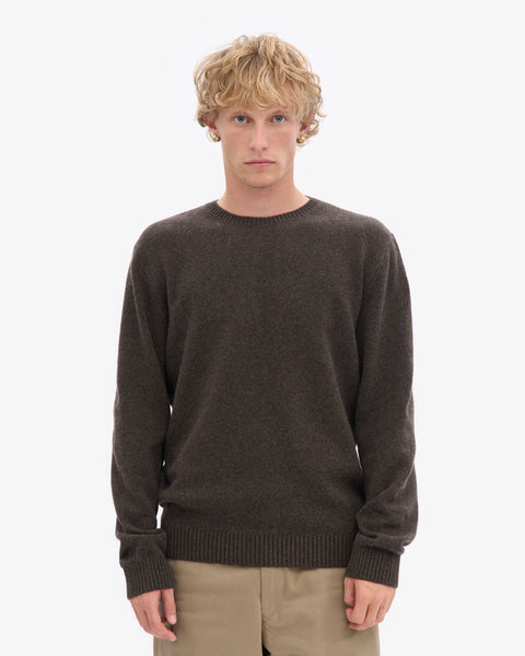 Merino Wool Crew Coffee Brown