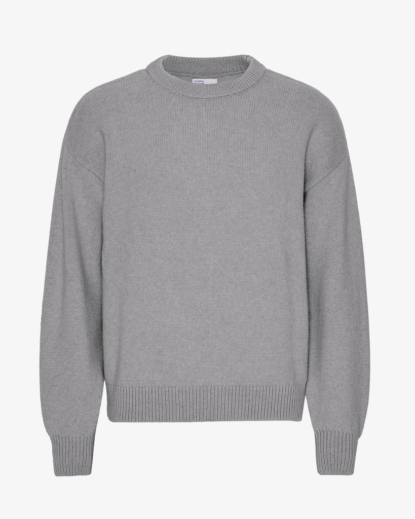 Oversized Merino Wool Crew Heather Grey