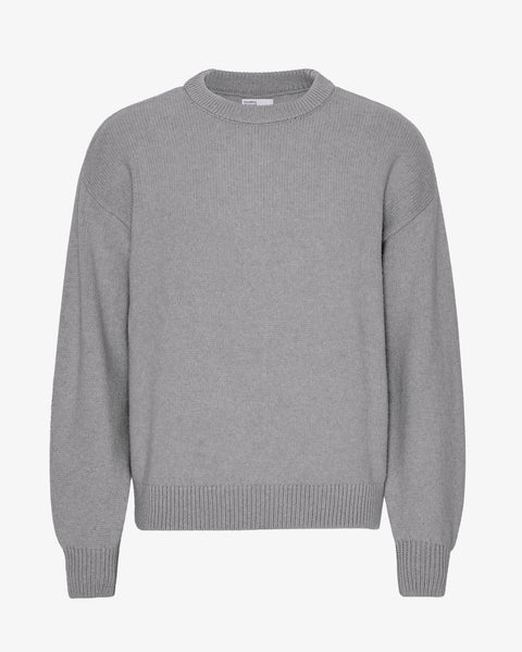 Oversized Merino Wool Crew Heather Grey