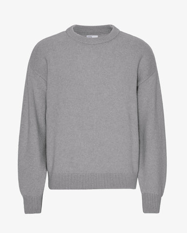 Oversized Merino Wool Crew Heather Grey