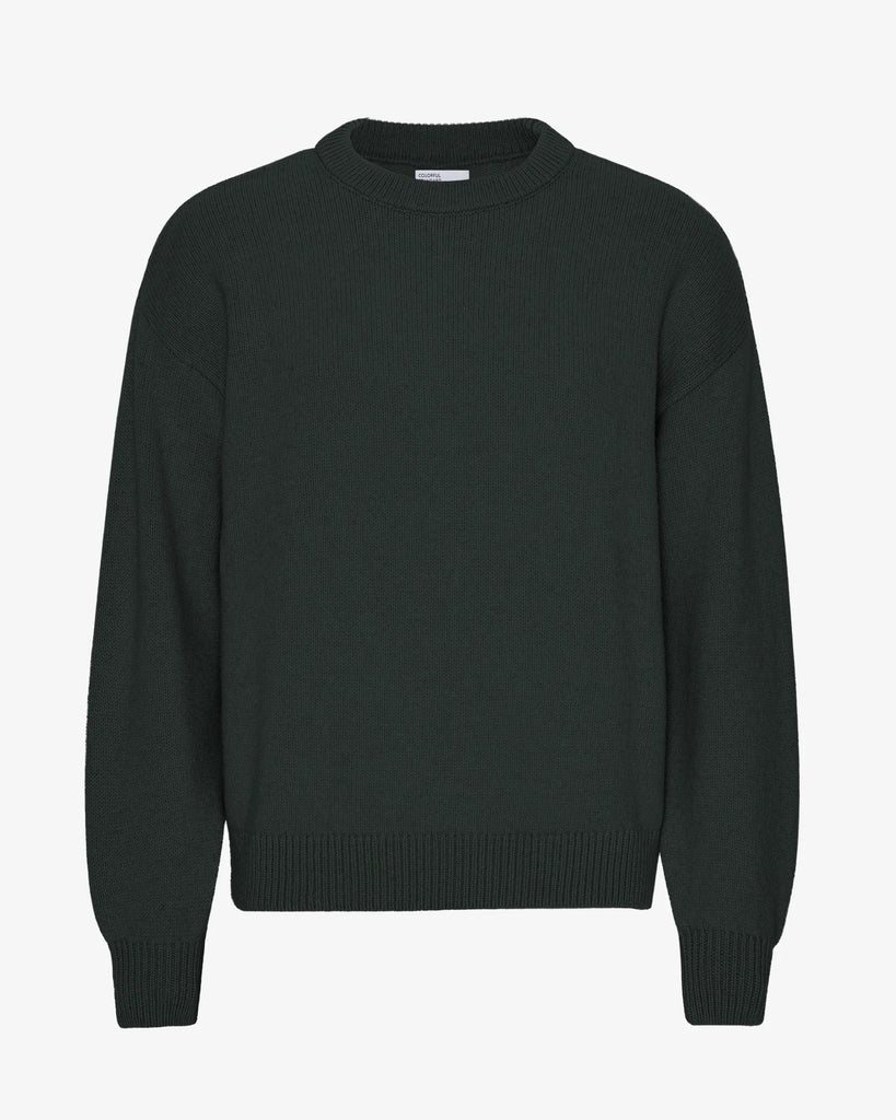 Oversized Merino Wool Crew Hunter Green