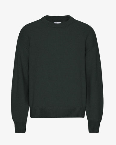 Oversized Merino Wool Crew Hunter Green