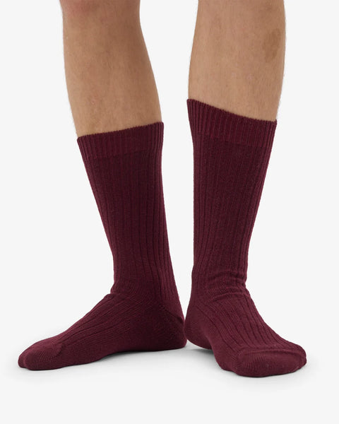 Merino Wool Blend Sock Oxblood Red