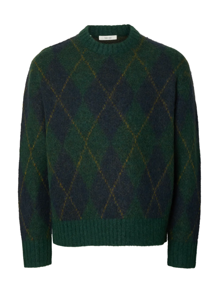 Rai Argyle Knit Pine Grove