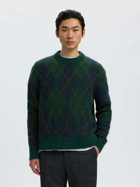 Rai Argyle Knit Pine Grove