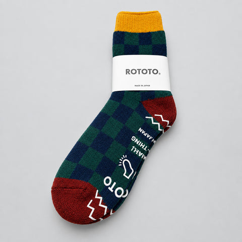 Pile Room Socks Checkerboard Yellow / Maroon