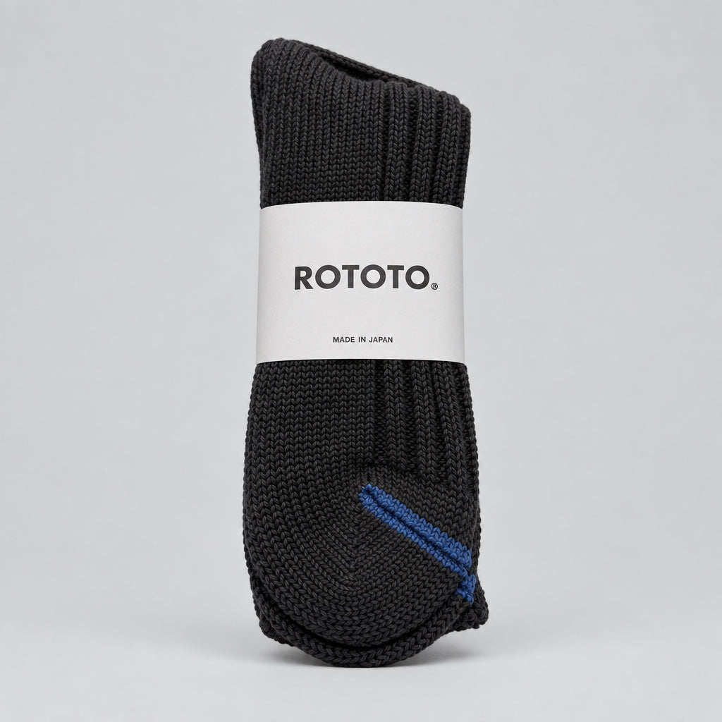 Chunky Ribbed Crew Socks Charcoal