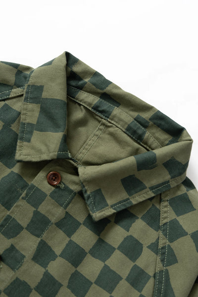 Drill Printed Front Of House Olive Checker