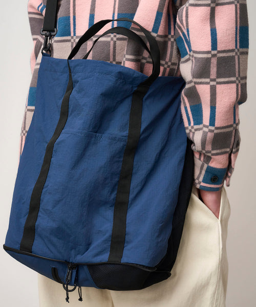 Nylon Packable Tote Dusty Navy