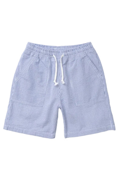 Seersucker Chef Shorts Navy Stripe
