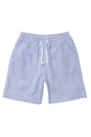 Seersucker Chef Shorts Navy Stripe